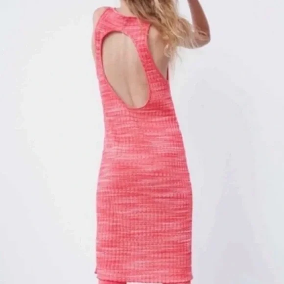 Zara NWT bloggers favorite ribbed open back midi bodycon knit dress SIZE MEDIUM - Picture 7 of 8